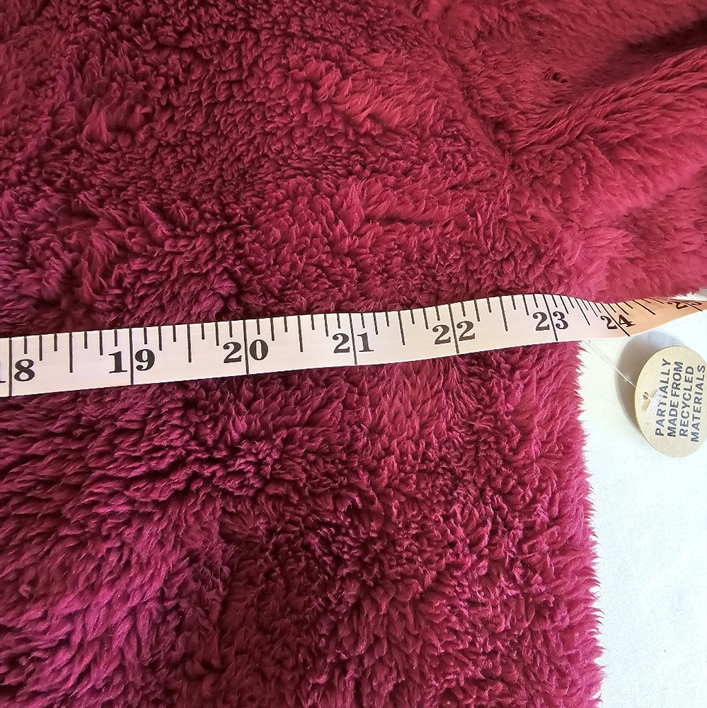 PINK Victoria's Secret Sherpa Teddy Jacket Full Zip Maroon VS Sweater New XL - Picture 14 of 16
